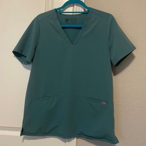 Figs barely worn medium hydrogreen casma scrub top